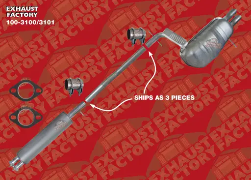 2007-2014 Volvo XC90 3.2L Engine, Stainless Steel Resonator/Muffler Assembly, Catback Exhaust System 100-3100/3101